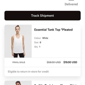 Lululemon Athletica White Pleated Tank Top